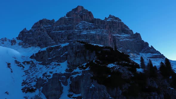 Tre Cime Di Lavaredo at Blue Hour in Winter alt