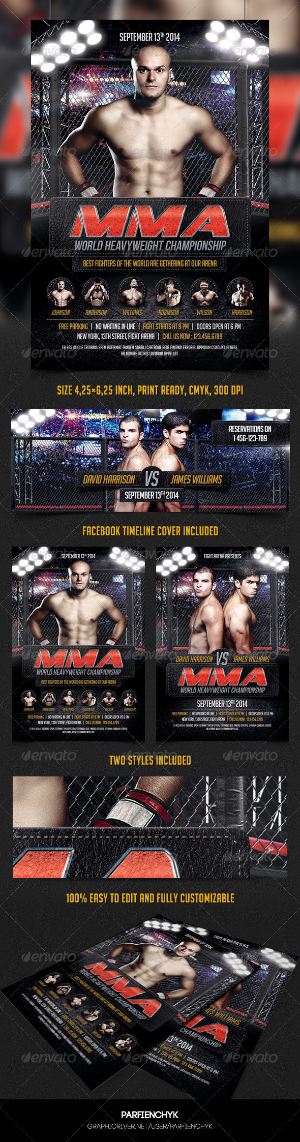 MMA Flyer Template - Sports Events