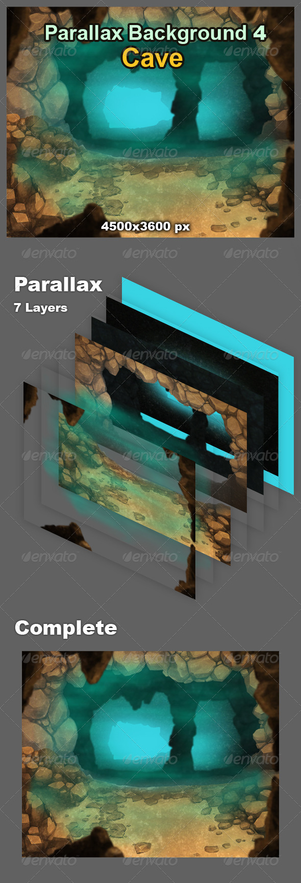 Parallax Background 4 - Cave - Miscellaneous Backgrounds
