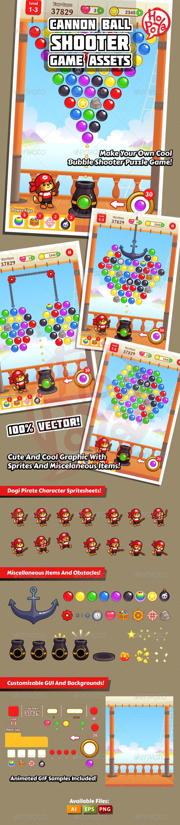 Cannon Ball Shooter Game Assets