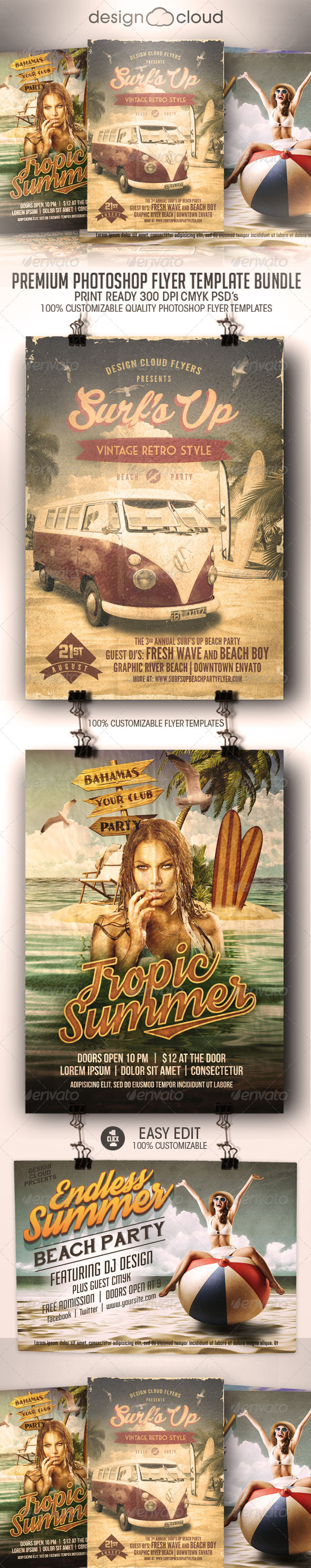 Summer Flyer Template Bundle Vol. 2 - Clubs & Parties Events