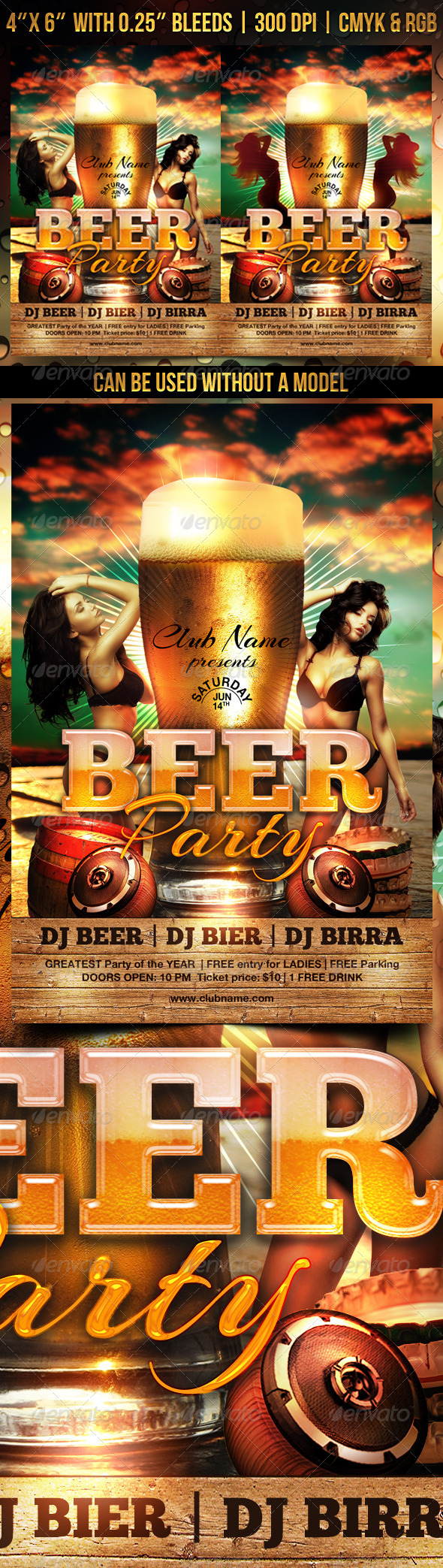 Beer Party Flyer Template - Clubs & Parties Events