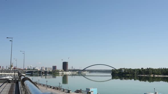 bridge across the dnieper river in Kyiv in ukraine