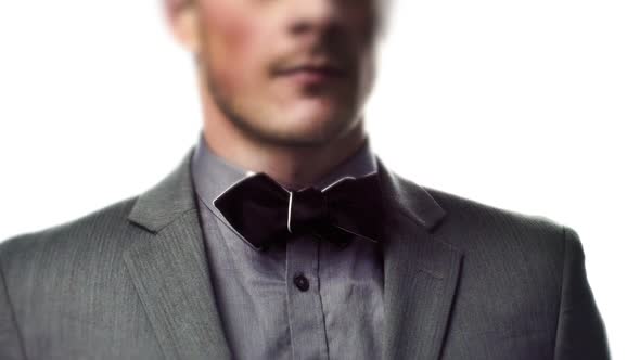 Well-Dressed Young Man with a Classic Bow Tie