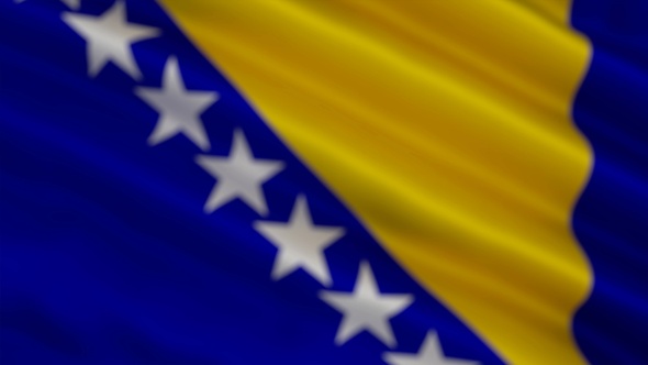 Bosnia Flag Background Out of Focus (2 Versions) - Loop