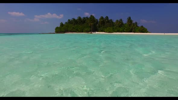 Aerial view landscape of paradise coastline beach time by aqua blue lagoon with white sand backgroun alt