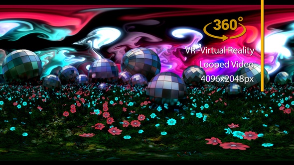 VR 360 Mirror Ball Garden 03 Virtual Reality