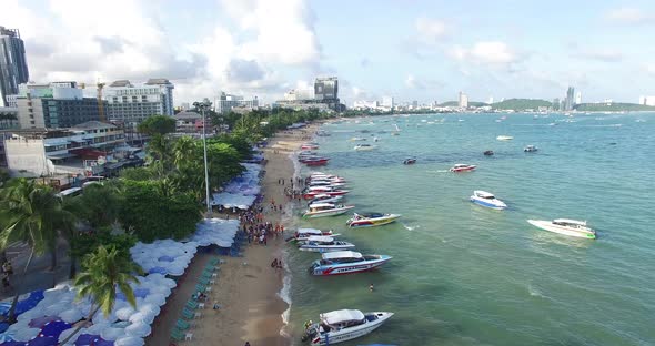 Aerial shot of Pattaya Beach.