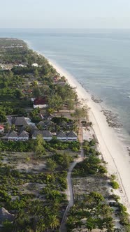Tanzania  Vertical Video of the Ocean Near the Coast of Zanzibar Slow Motion alt