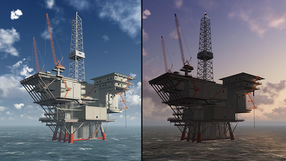 Oil Platform On Sea