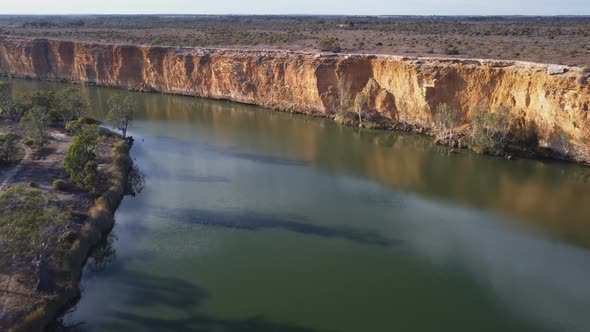 Aerial Clip Flying Backward and Facing Downstream of the Murray River Big Bend alt