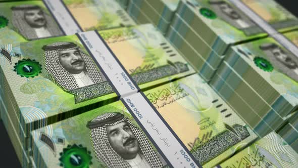Bahrain Dinar money banknotes pack seamless loop alt