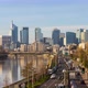 La Defense Business District at Day with Clouds, Paris, Seine River, Traffic Highway - VideoHive Item for Sale