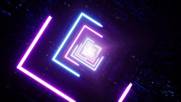 Glow Neon Light Stroke Tunnel Rotation VJ Loop alt