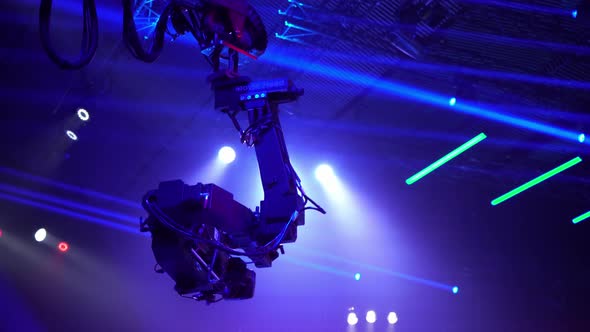 TV show, crane. Video camera on the tap when shooting a television show. Live event