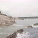Fly Through The Rocky Shore With Several People During Storm. Flat Color - VideoHive Item for Sale