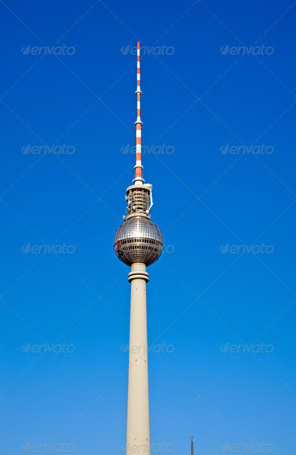 Television tower on Alexanderplatz - Stock Photo - Images