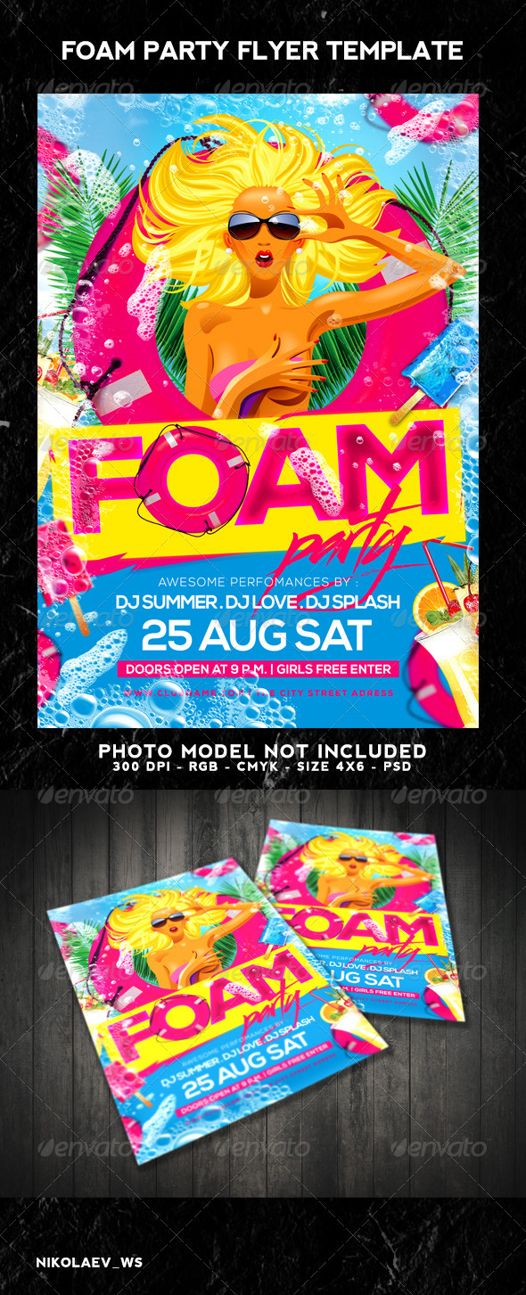 Foam Party Flyer - Clubs & Parties Events