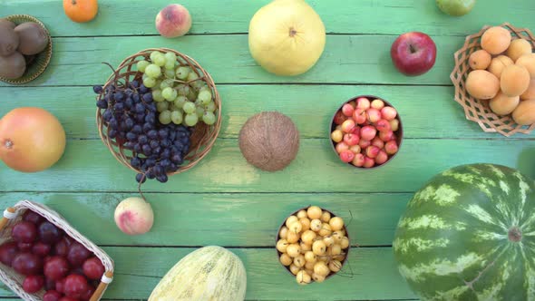 Fruits on Green Ecological Background
