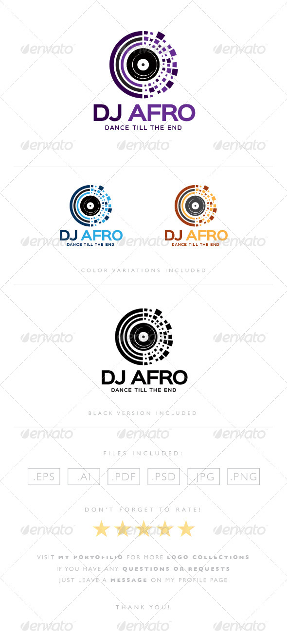 Dj Afro Logo By Logolabs Graphicriver Dil todva badal aabhar dj a7 arun from vansda. dj afro logo