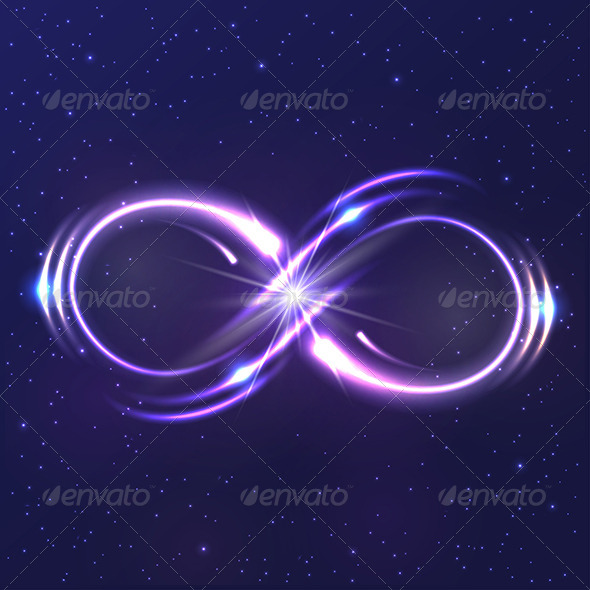 Neon Light Infinity Symbol - Abstract Conceptual