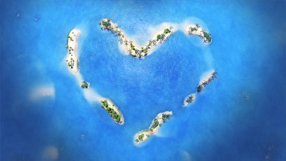 Paradise Island In The Form Of Heart