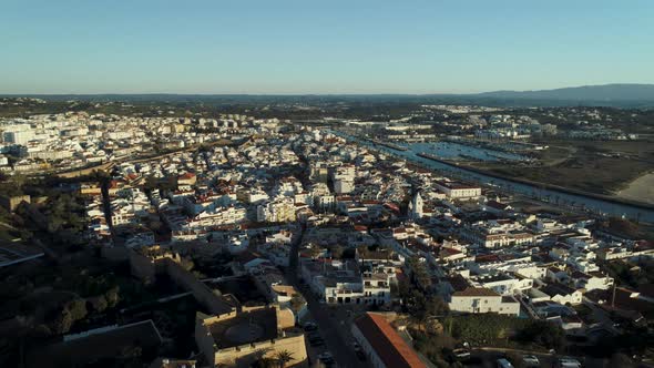 Lagos City In Portugal Morning Aerial View