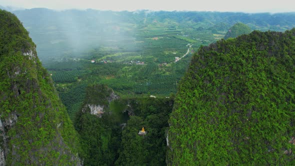 Aerial view over the temple (Tham Nam Lod Cave Temple) alt