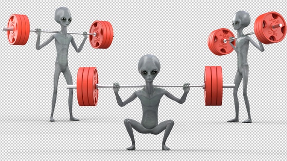Alien Performing  Back Squats