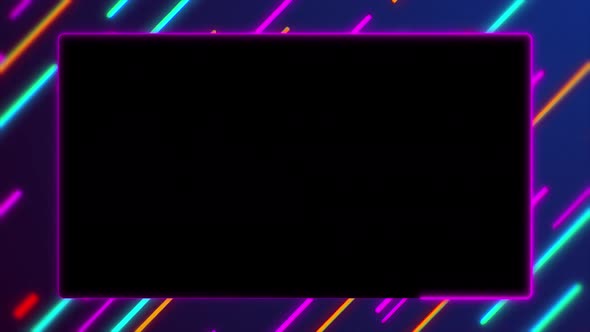 Purple Neon glowing rectangle with alpha channel