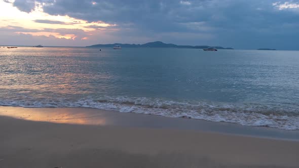 Najomtien Beach Pattaya Thailand Sunset at a Tropical Beach with Palm Trees Na Jomtien Beach with alt