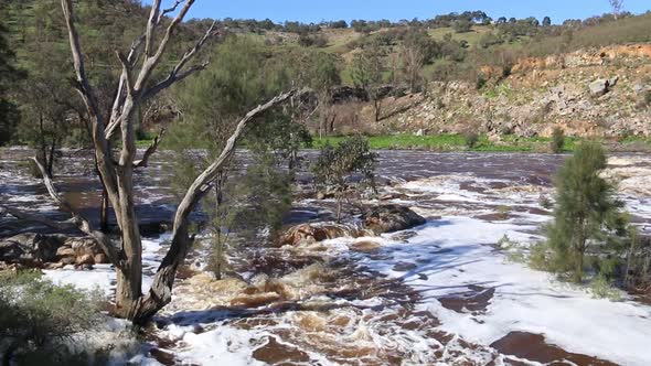 Winter Rains Causing High Water Level At Bells Rapids Perth Swan River alt