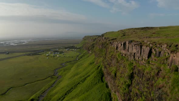 Birds Eye Flying Toward Breathtaking Seljalandsfoss Waterfall the Most Famous Cascade in Iceland alt