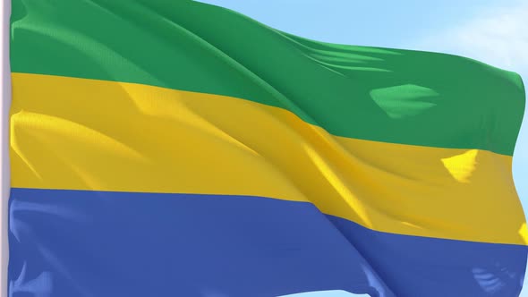 Gabon Flag Looping Background