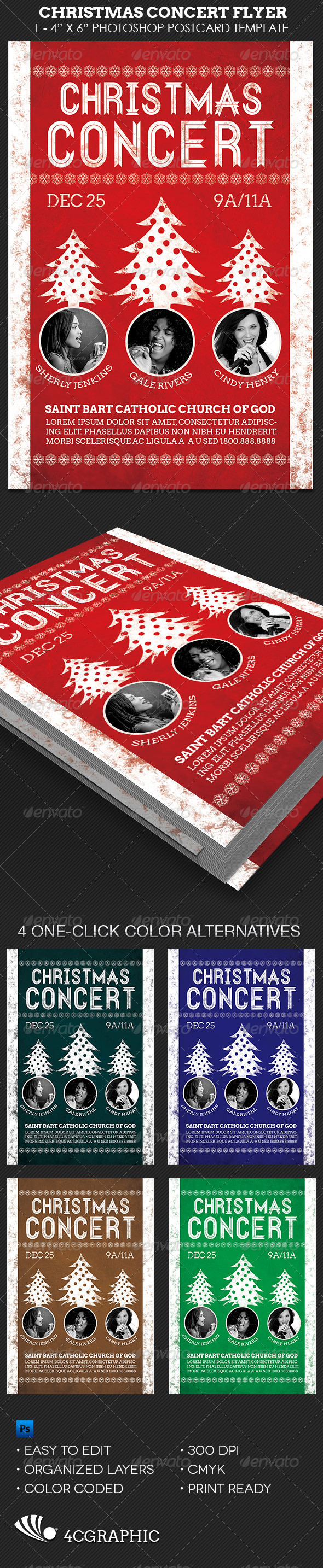Christmas Concert Flyer Template - Concerts Events