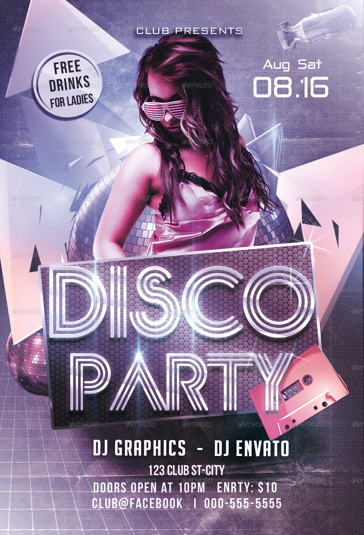 Disco Party Flyer Template By Arrow3000