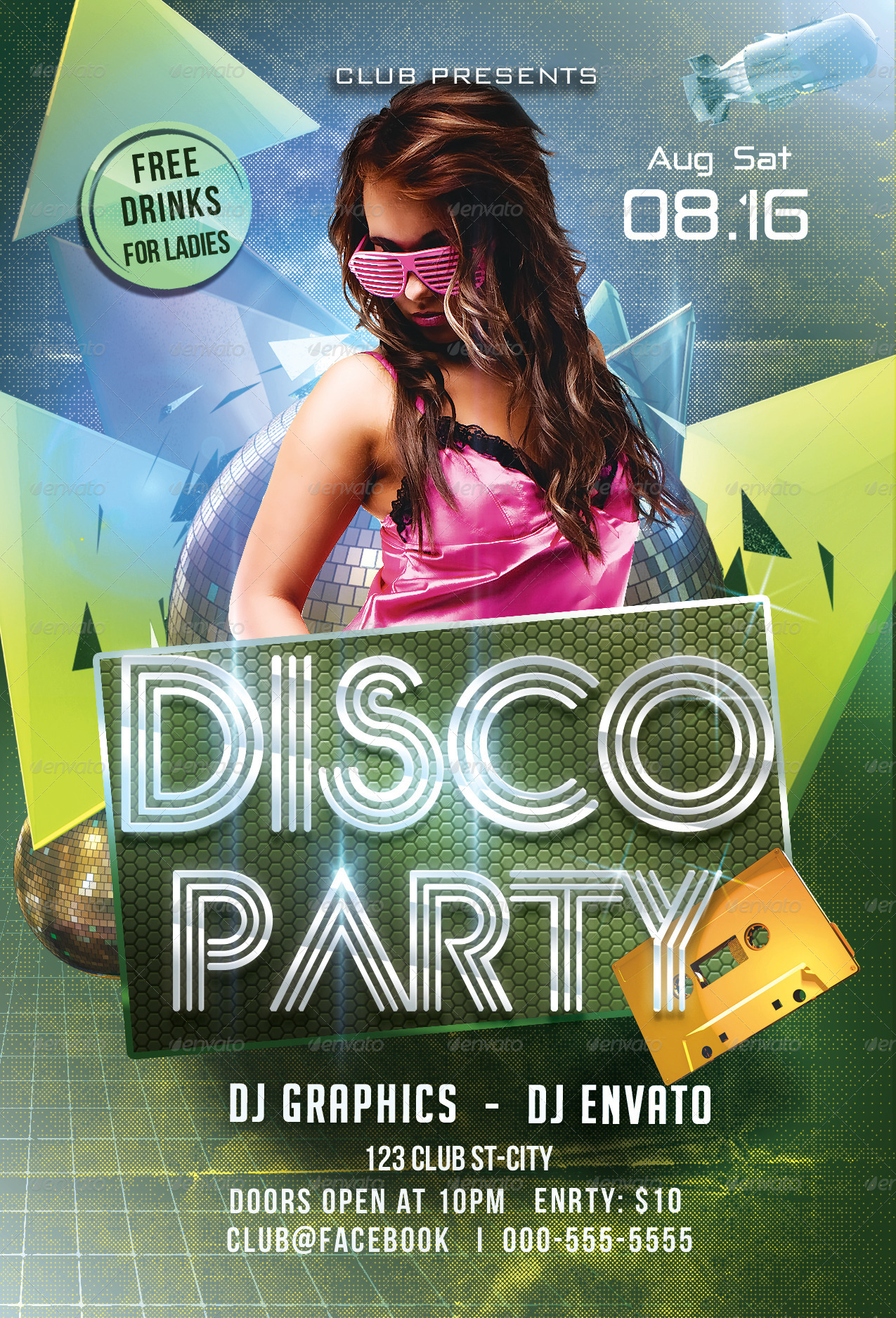 Disco Party Flyer Template By Arrow3000