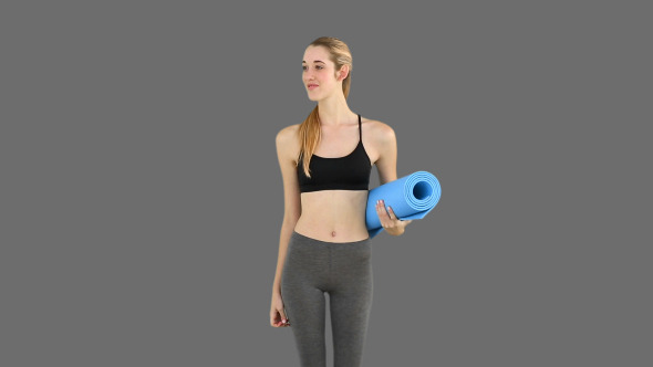 Slim Model Waving And Holding Exercise Mat 2