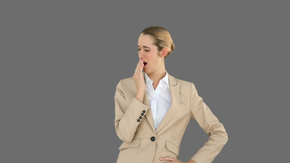 Businesswoman Yawning And Passed A Coffee 1