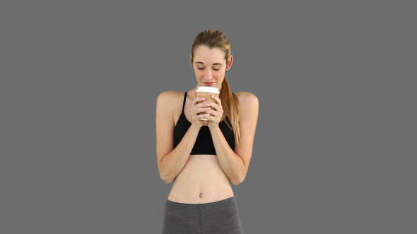 Fit Model Drinking From Disposable Cup 2