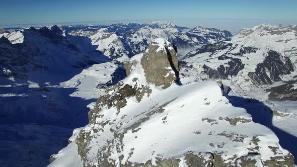 Flying over Snow Alps Mountains Nature Landscape  alt