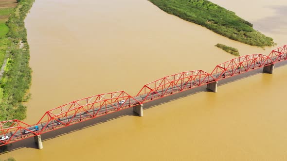 Bridge Over the Cagayan River Philippines Aerial View alt