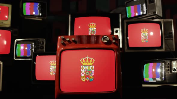 Flag of Province of Ciudad Real on Retro TVs.