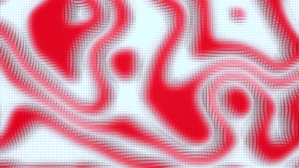 3D abstract and bright liquid background with red waves
