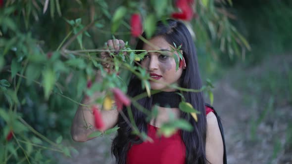 Indian Girl in Green Field