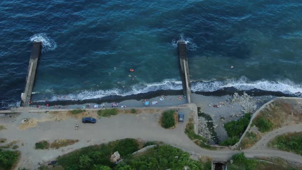 The Embankment and the Beach of Alushta From a Bird'seye View alt