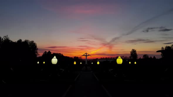 Sunset Landscape in the Cemetery alt