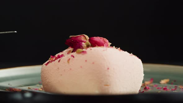 Mousse Pink Cake Creamy Dessert Closeup alt