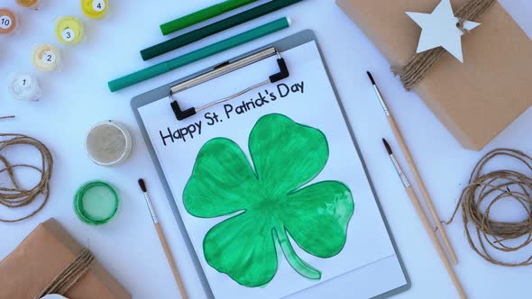 Female Hands Painting Greeting Card St Patricks Day alt