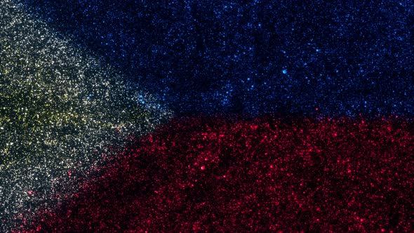 Philippines Flag With Abstract Particles